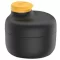 Lékué Container To Go öntet- és szósztartó, 50ml, műanyag, fekete/sárga
