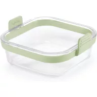   Lékué négyzetes üveg sütőtál Air Fryerbe, fogantyúval, 18.5x9.5x17.5 cm, zöld