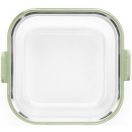 Lékué négyzetes üveg sütőtál Air Fryerbe, fogantyúval, 18.5x9.5x17.5 cm, zöld