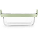 Lékué négyzetes üveg sütőtál Air Fryerbe, fogantyúval, 18.5x9.5x17.5 cm, zöld