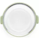 Lékué kerek üveg sütőtál Air Fryerbe, platina szilikon fogantyúval, 20.5x10x19.5cm, zöld