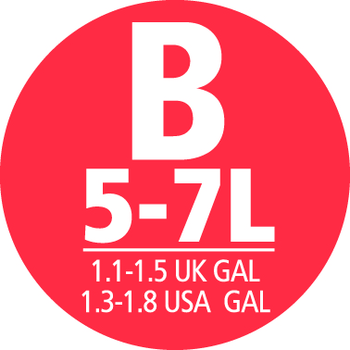 B méret, 5-7L