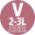 V méret, 2-3L