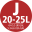 J méret, 20-25L